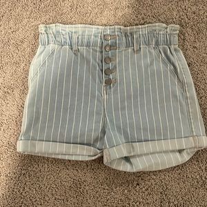 Cello paper bag high waisted shorts